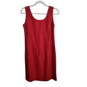 Jennifer Moore 100% Linen Red Shift Dress Size 12